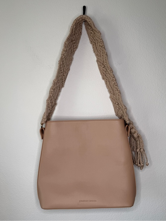 Jonathan Simkhai Handbags - Jonathan Simkhai Shoulder Bag Britt Macrame Strap Blush Beige Gold Hardware